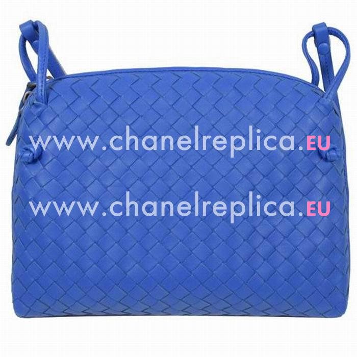 Bottega Veneta Classic Nappa Leather Woven Square Bag Blue BV7051009