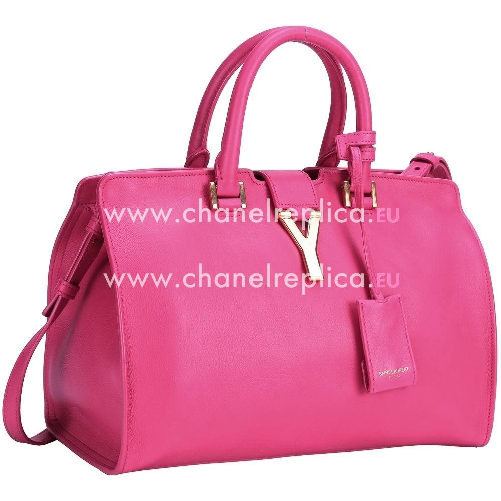 YSL CABAS PETIT CABAS Y Calfskin Medium Bag In Pink YSL5672955