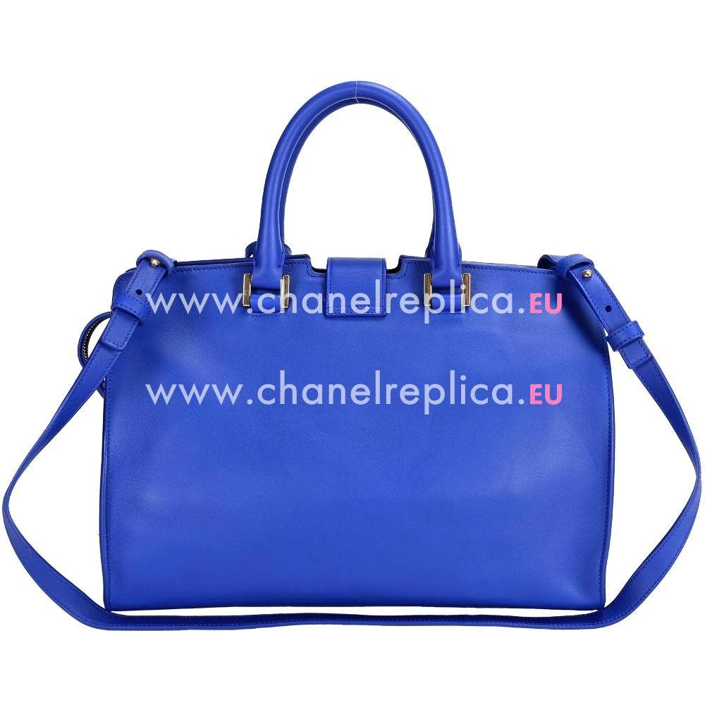 YSL CABAS PETIT CABAS Y Calfskin Medium Bag In jewelry blue YSL5025579