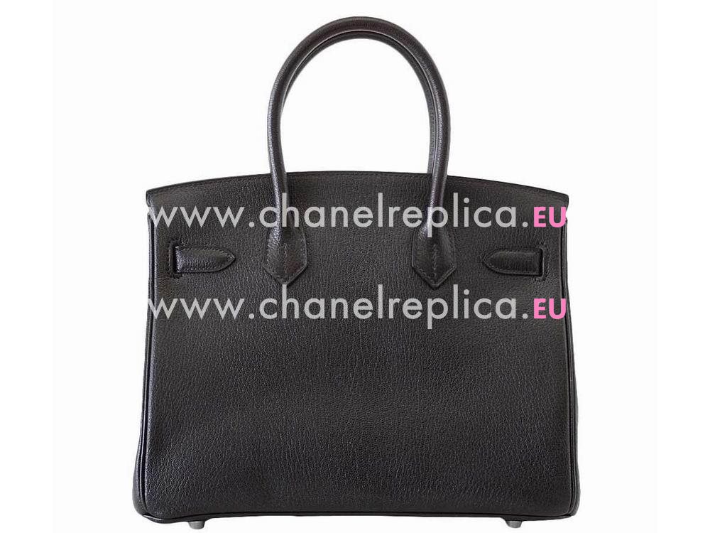 Birkin 30 Black Chevre Leather Palladium Hardware HS6985GH