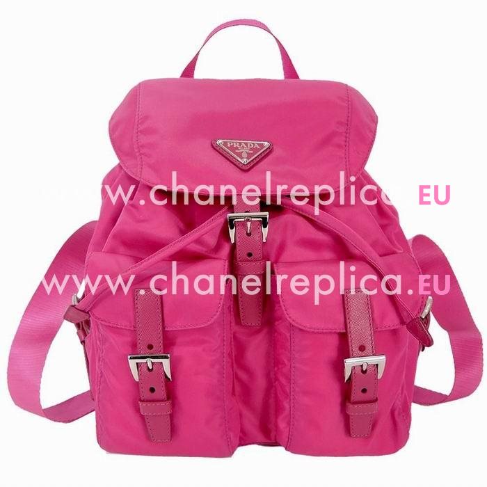 Prada Classic Zainetto Vela Triangle Logo Nylon backpack Peach Pink P7031305