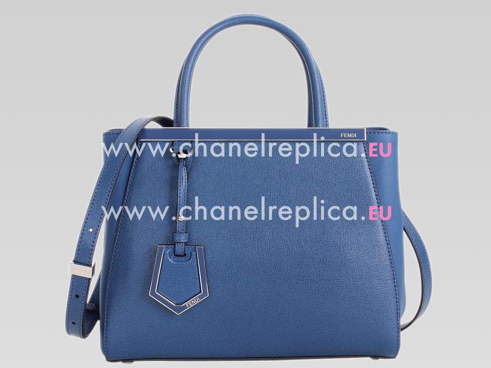 Fendi Petit 2Jours Calfskin Hand/shouldbag Blue F512998