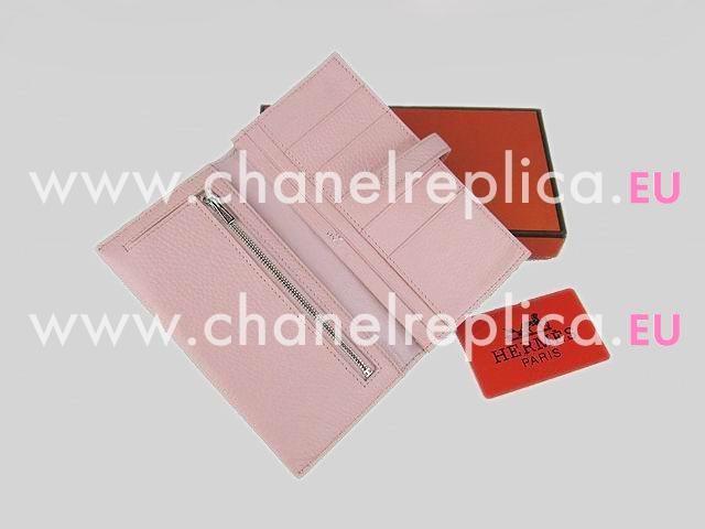 Hermes Dogon Clemence Leather Wallet Purse Pink H0005K