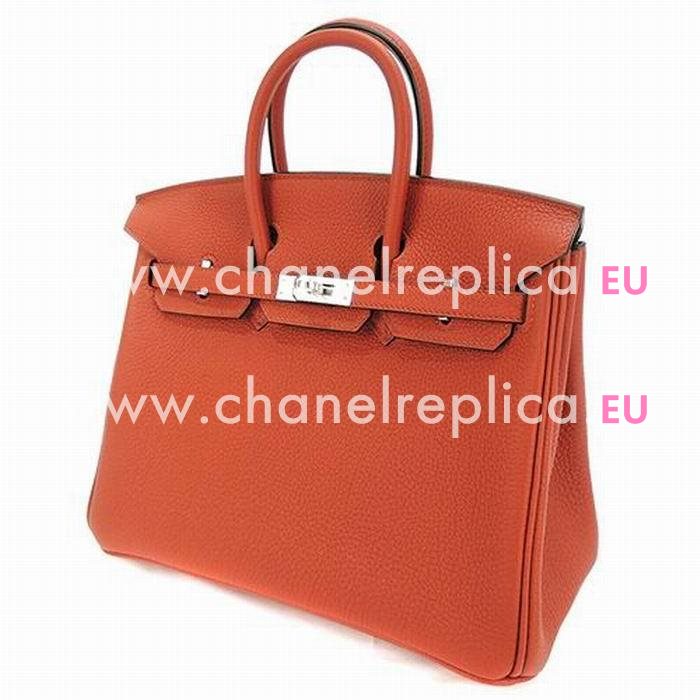 Hermes Birkin Togo 25cm Calfskin Handbag Orange Red H7041801