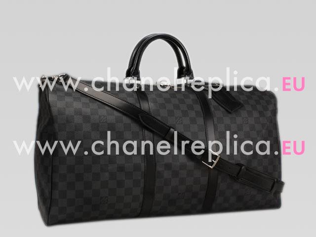 Louis Vuitton Dammier Graphite Canvas Keepall 55 With Strap N41413