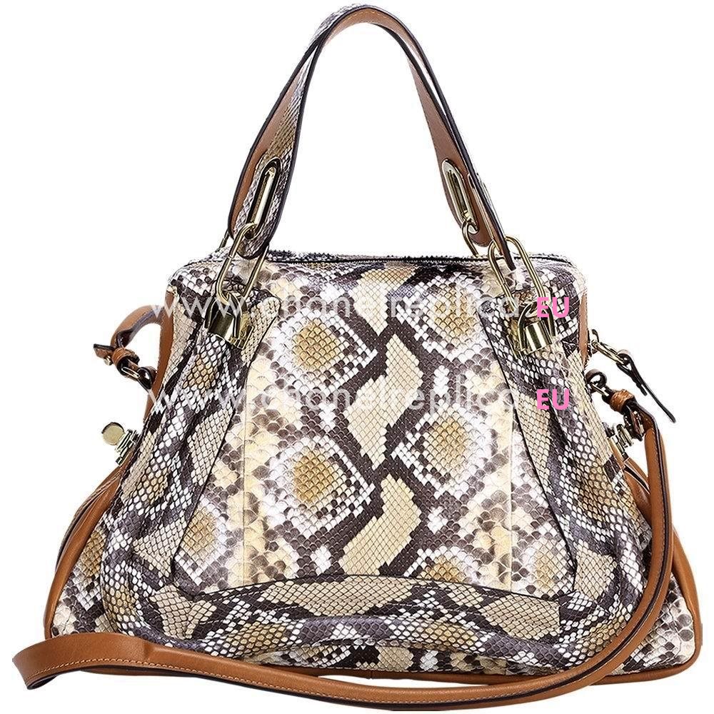 Chloe It Bag Party Python skin Bag In Brown C5660766