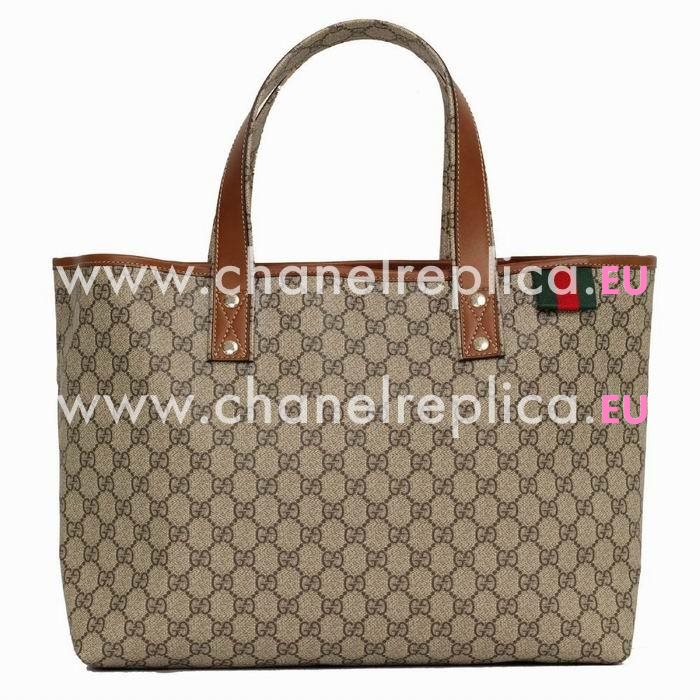 Gucci Classic Calfskin /PVC Tote Bag In Coffee G6122204