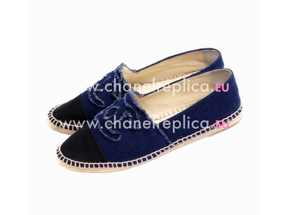 Chanel Denim CC Espadrilles Penelope Shoes Blue G29741