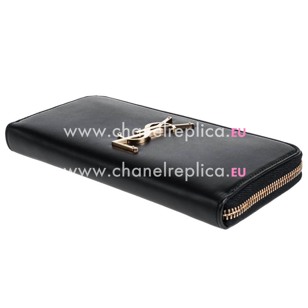 YSL Saint Laurent Calfskin Y Wallets In Black YSL5734970