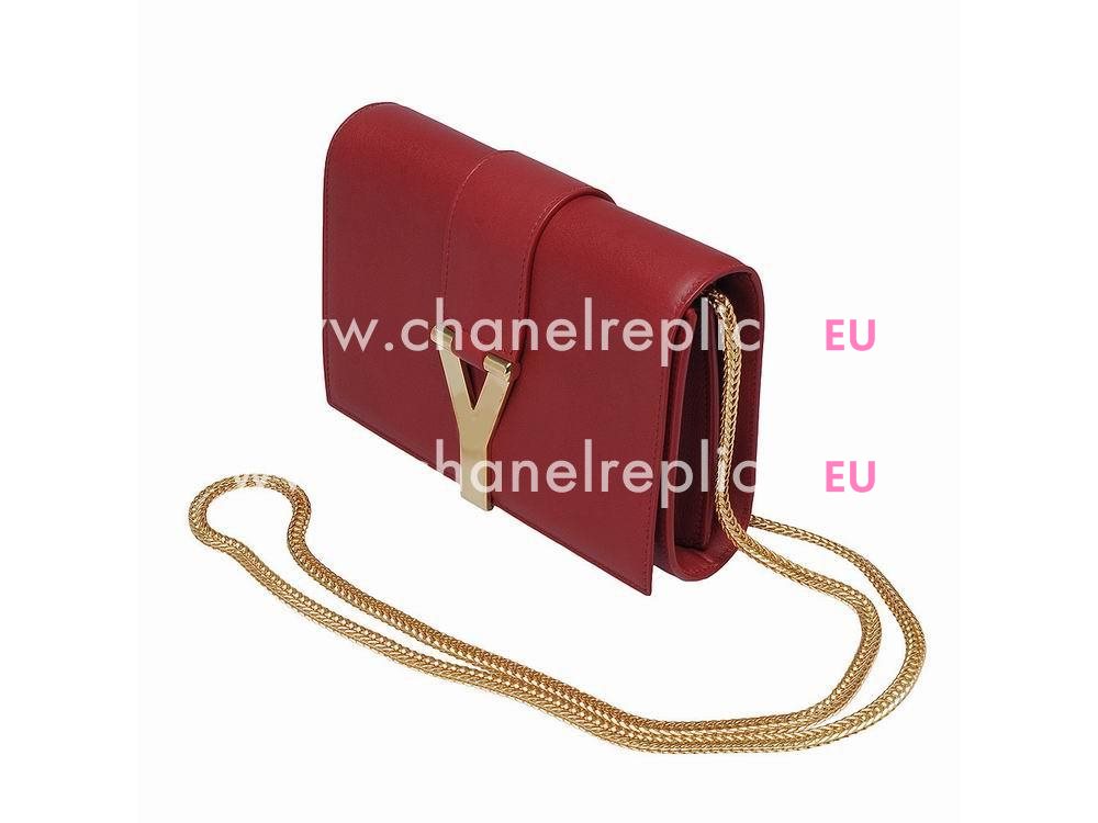 YSL Saint Laurent Cabas Pochette Y Calfskin Bag In Red YSL5184603