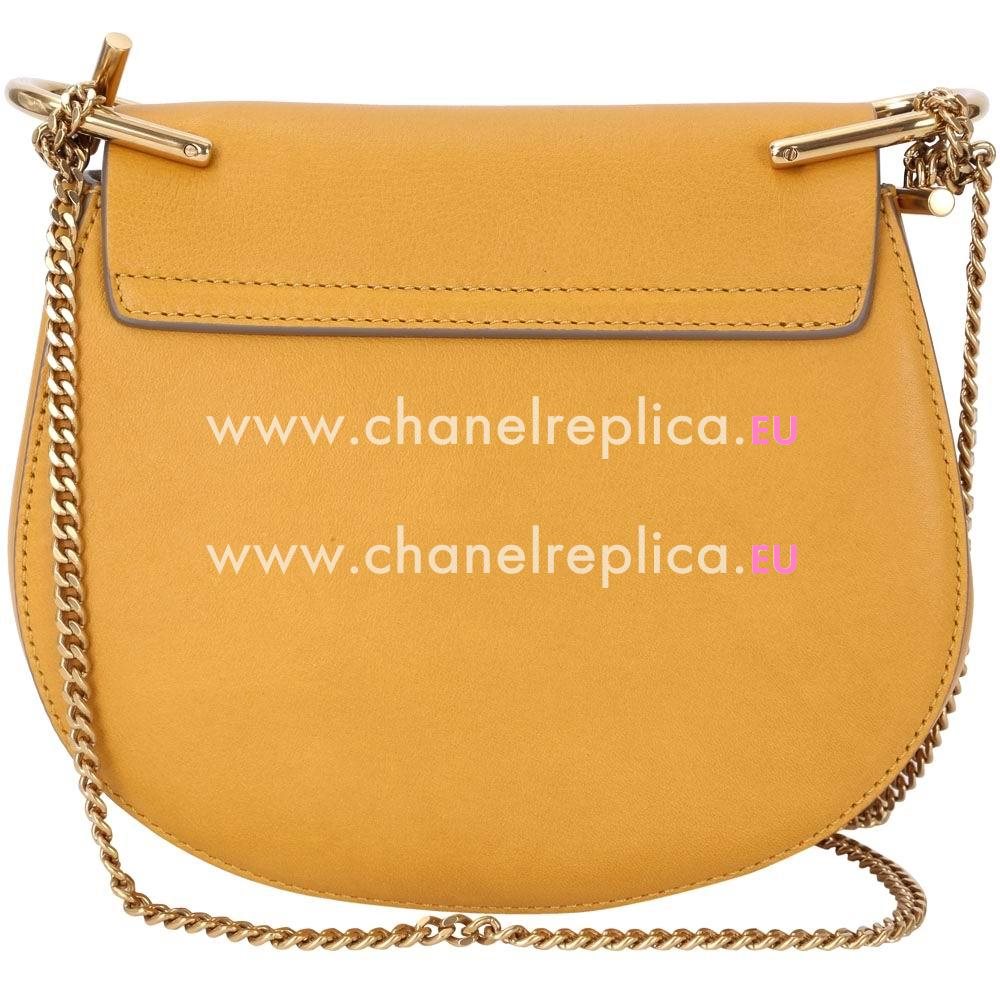 Chloe Drew Grain Leather Golden Chain Bag Orange Yellow C55649962