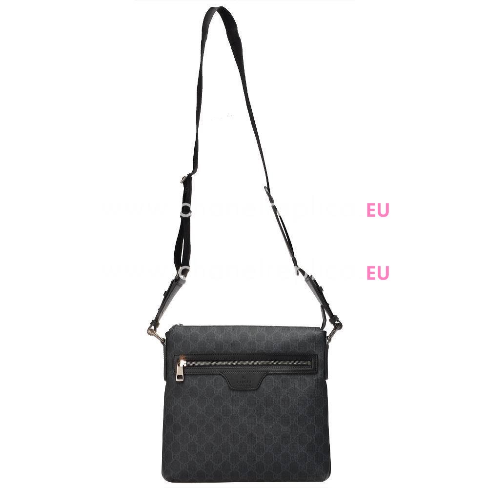 Gucci Classic Supreme GG PVC Shoulder Bag In Black Gray G5131589