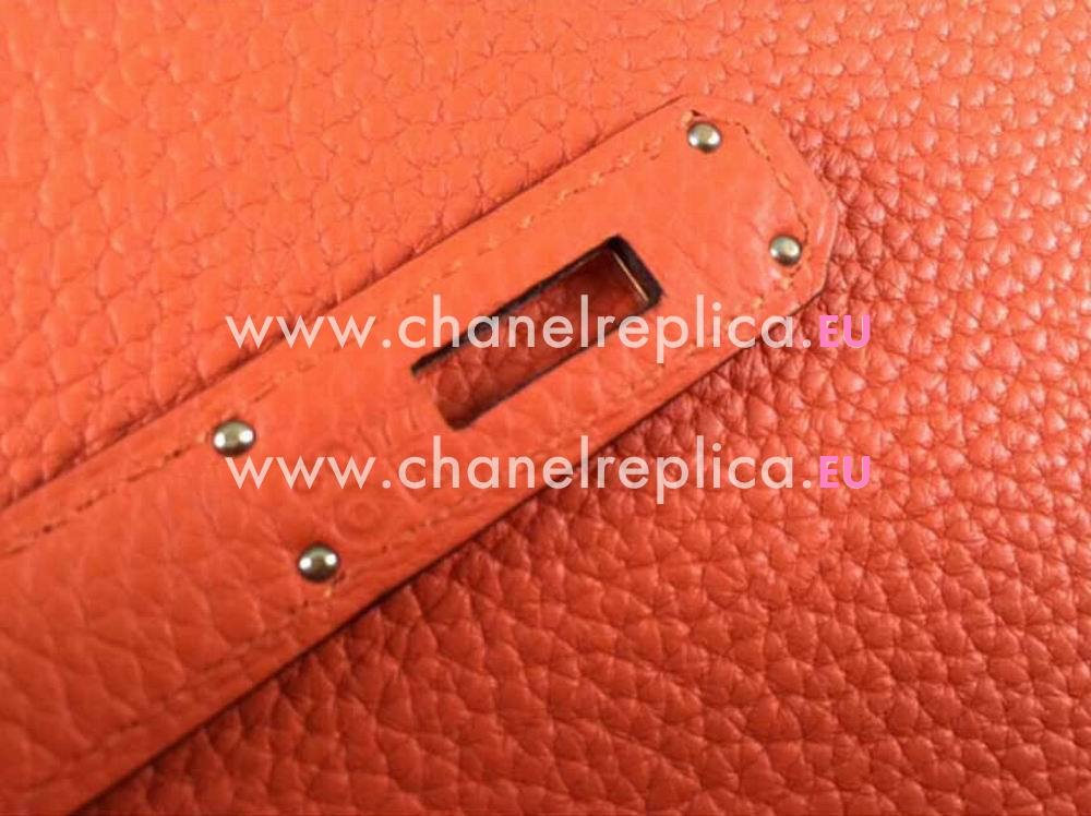 Hermès Kelly Hermes Kelly 35 Feu Taurillon Clemence Leather Gold Hardware H2032