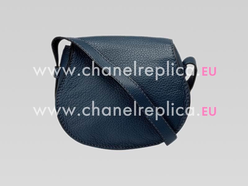 CHLOE Nano Marcie Calfskin Saddle Bag Royal Navy C483355