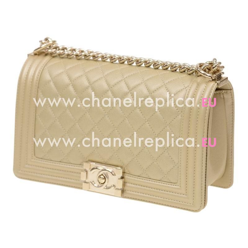 Chanel Gold Calfskin Leather Medium Boy Bag Gold Hardware A67086CGPGP