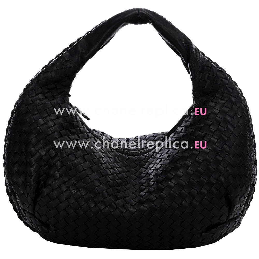 Bottega Veneta Intrecciato Nappa Weave Shoulder Bag In Night Blue BV532389