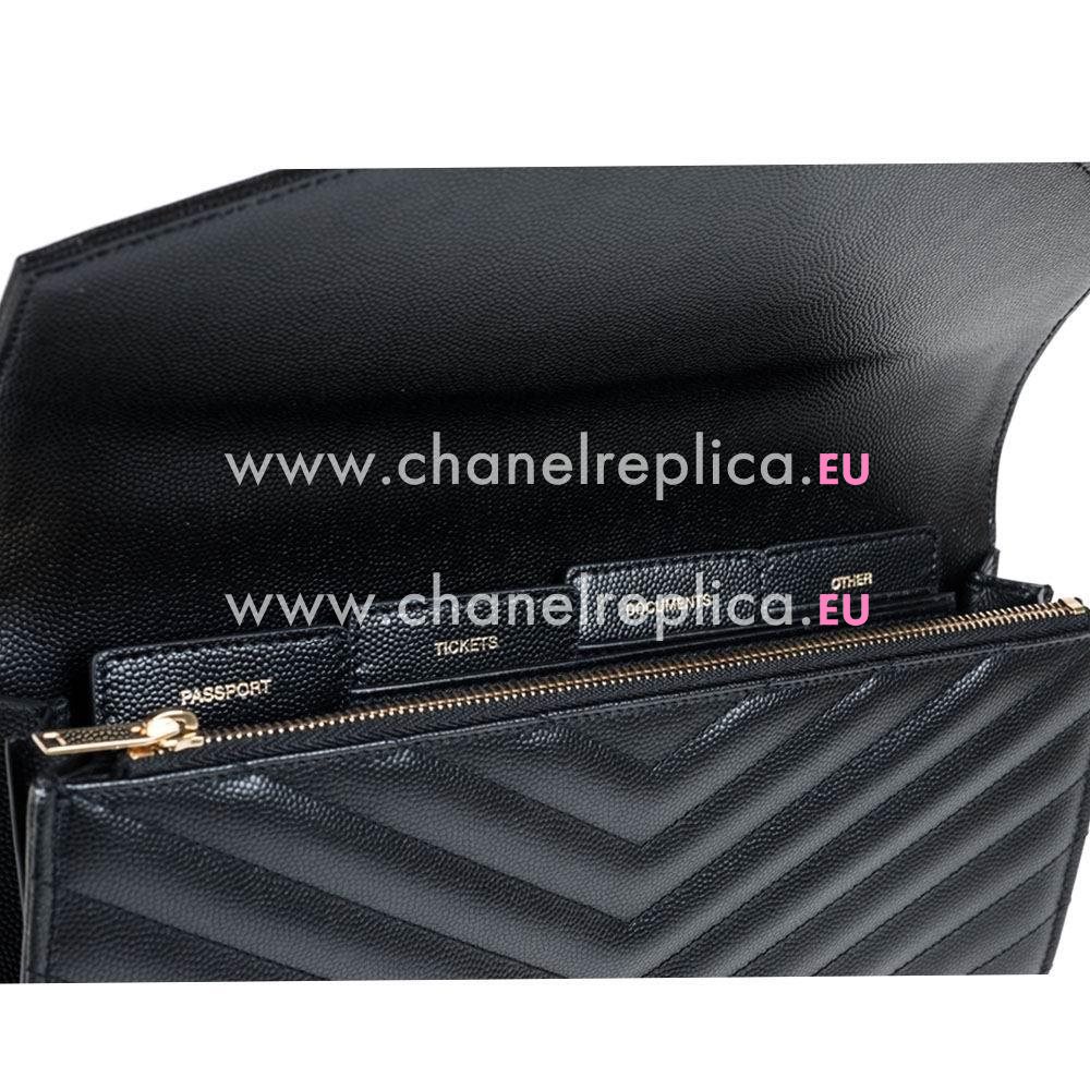 YSL Saint Laurent Caviar Calfskin Y HandBag In Black YSL5780107