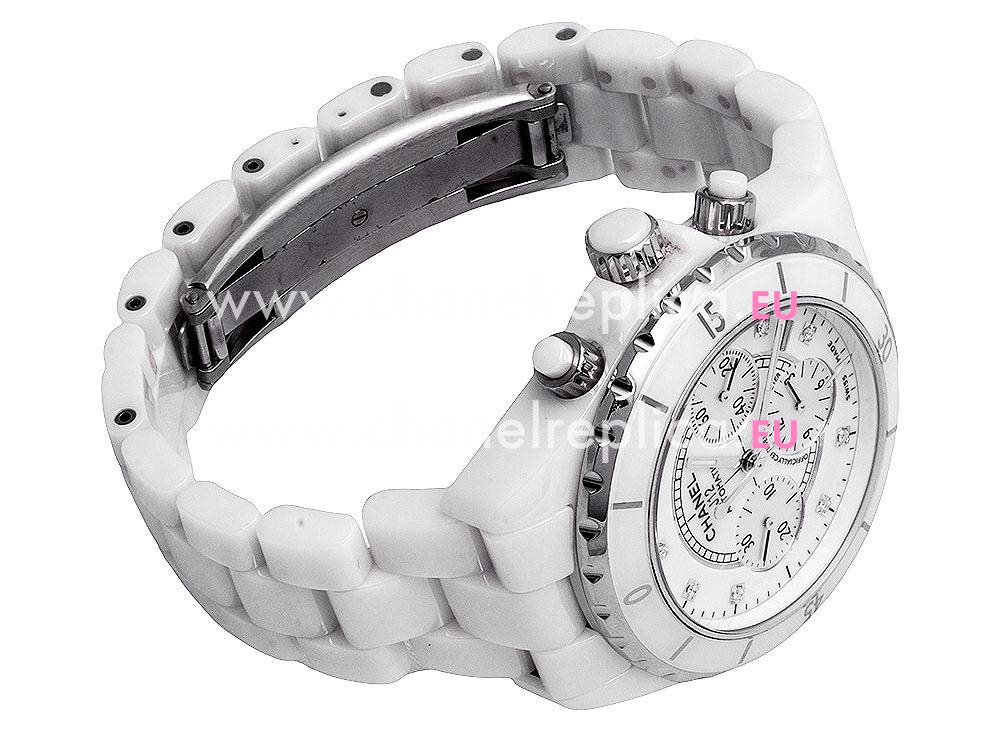 Chanel J12 Automatic Chronograph 41mm White Ceramic Watch H1628