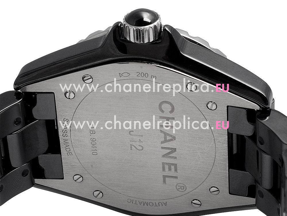 Chanel Black J12 Large Size Special Diamond Dial H1626