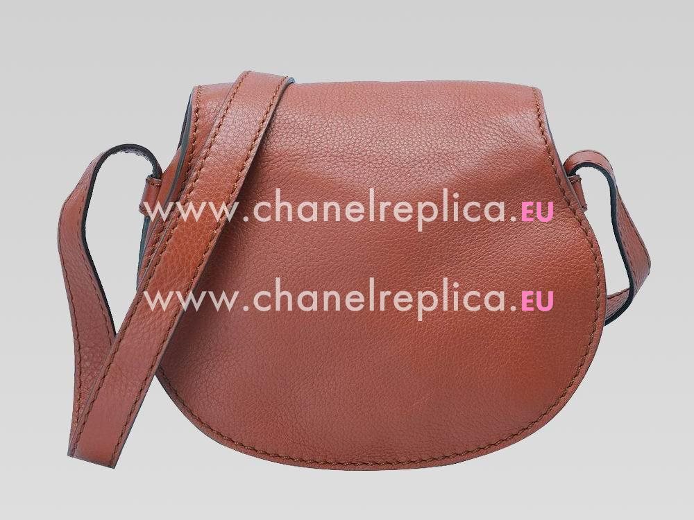 CHLOE Nano Marcie Calfskin Saddle Bag Whiskey Brown C457362