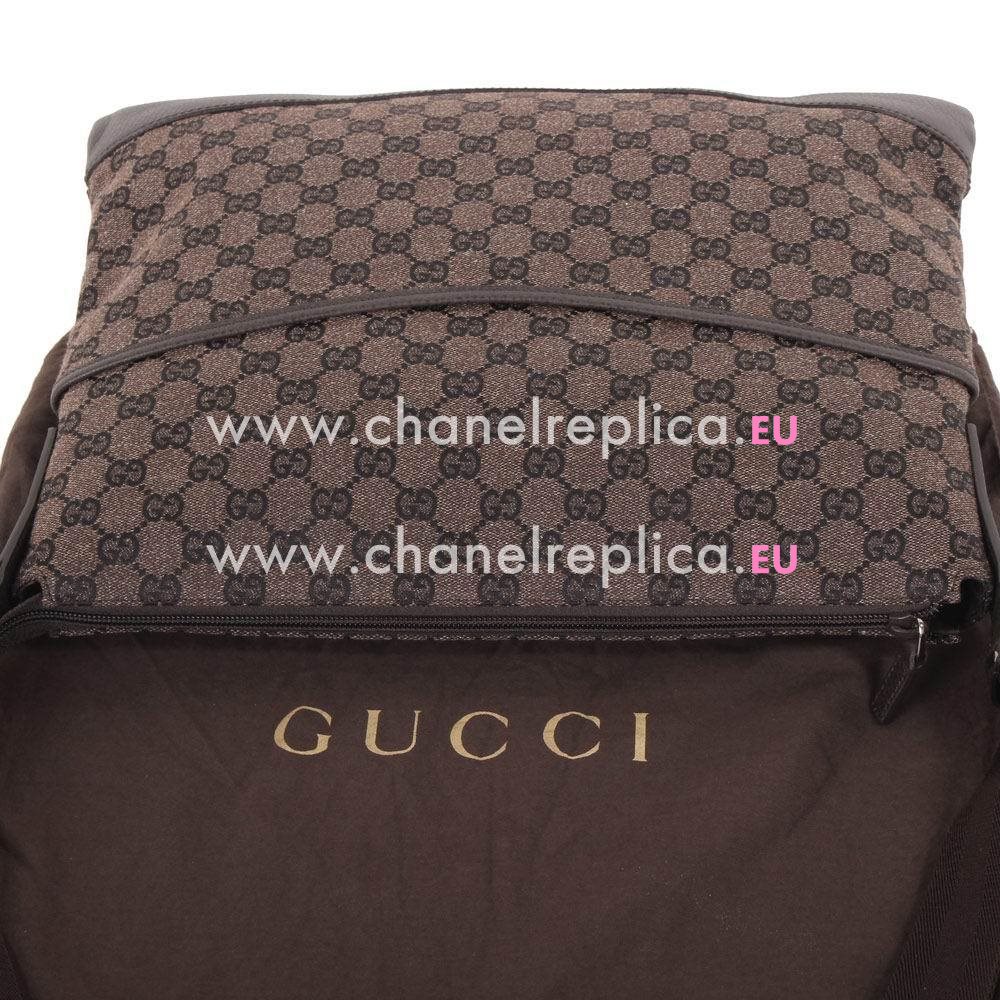 Gucci GG Logo Weaving Bag In Dark COffee G5947056