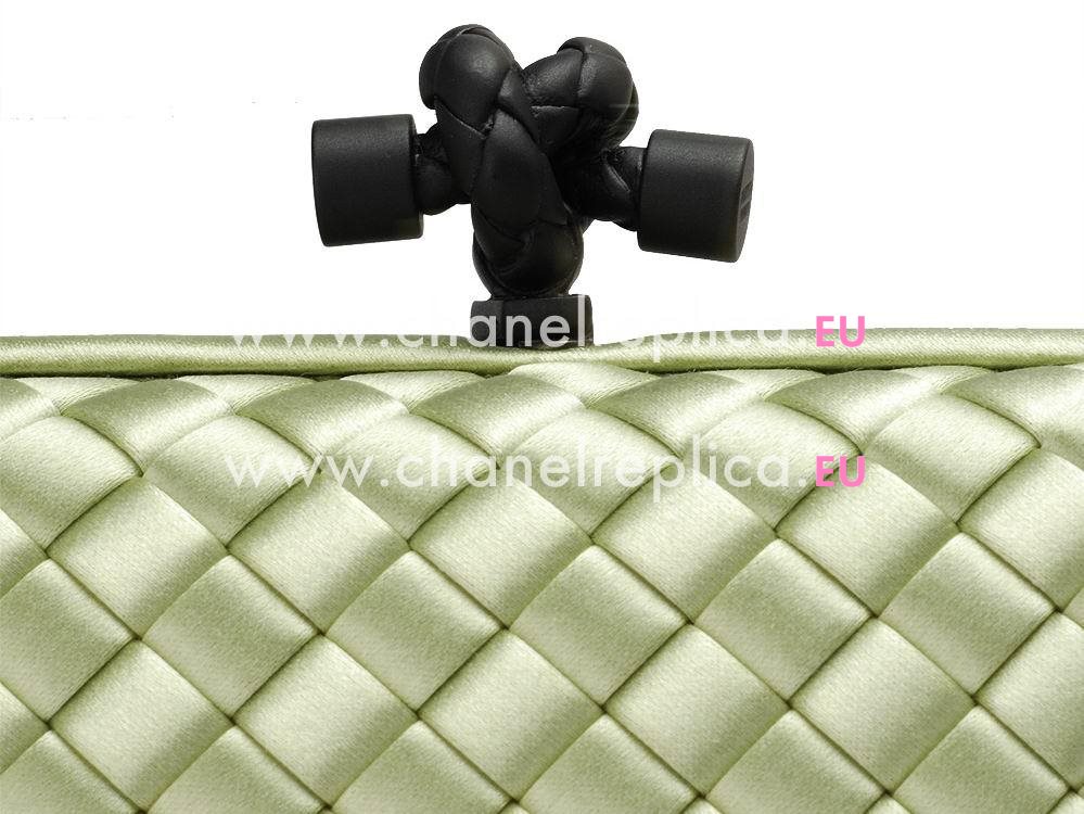 Bottega Veneta Satin Intreccio Impero Ayers Knot Pale Green BV53569