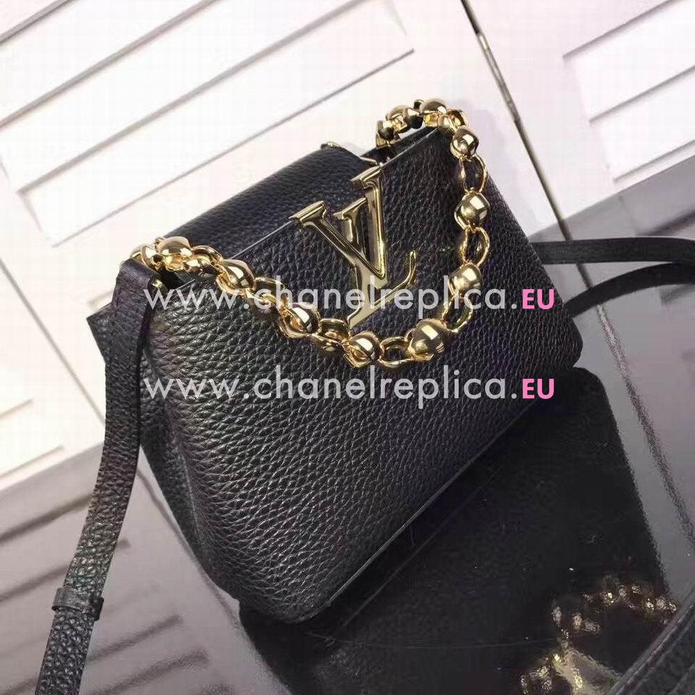 Louis Vuitton Capucines Nano Taurillon Leather Bag In Black M612154