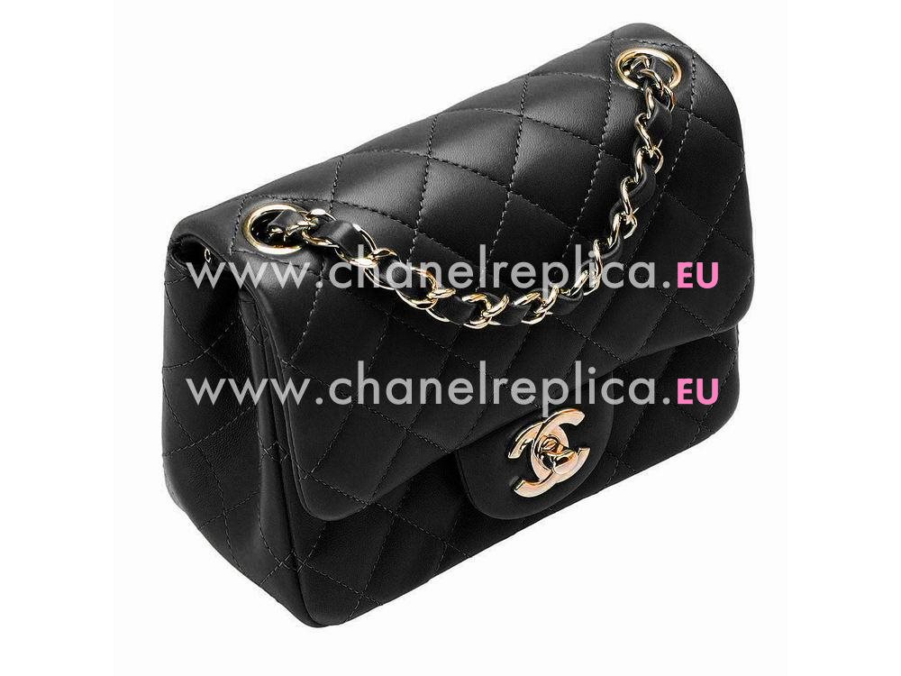 Chanel Mini Coco 2.55 Lambskin Flap Bag Black(Gold) A35222