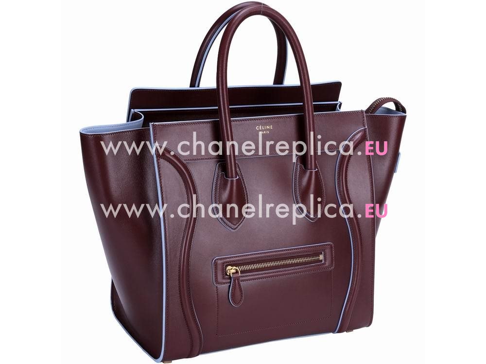 Celine Mini Luggage Calfskin Nano Bag Wine Red CE66656