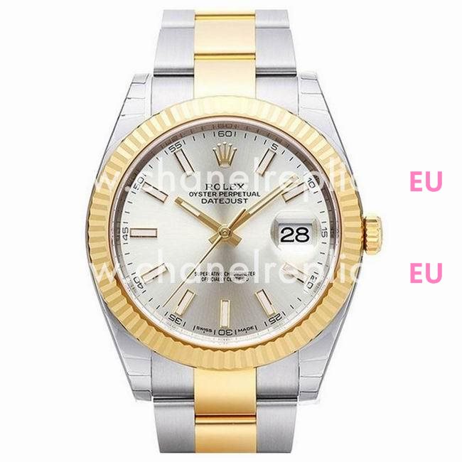 Rolex Datejust Automatic 39mm 18k Gold Stainless Steel Watch Silvery R7030710