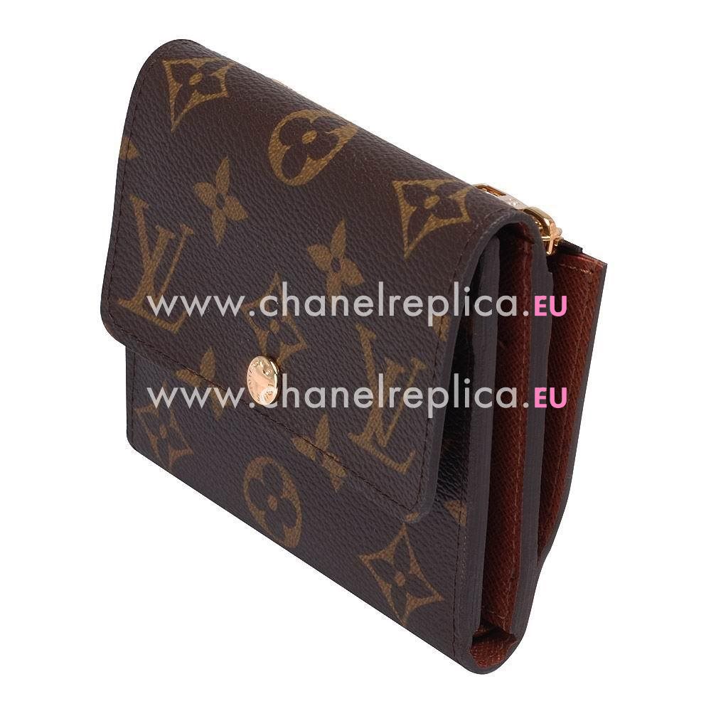 Louis Vuitton Classic Monogram Canvas Calfskin Leather Wallet M60402