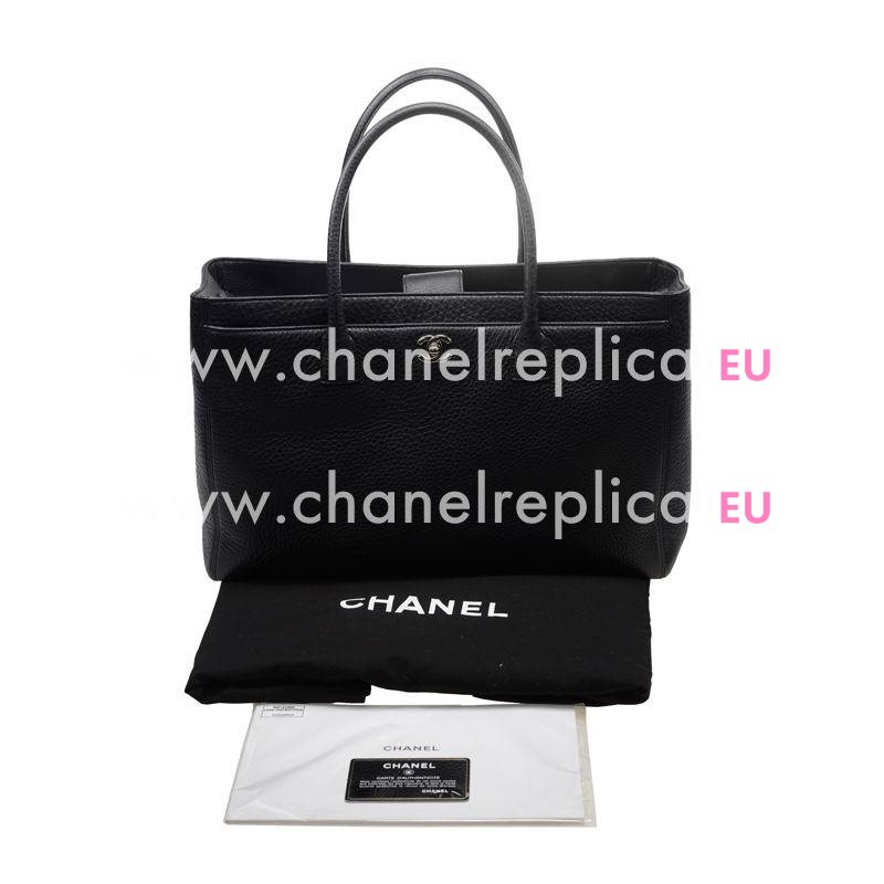 CHANEL LARGE EXECUTIVE TOTE BLACK(SILVER) A66439