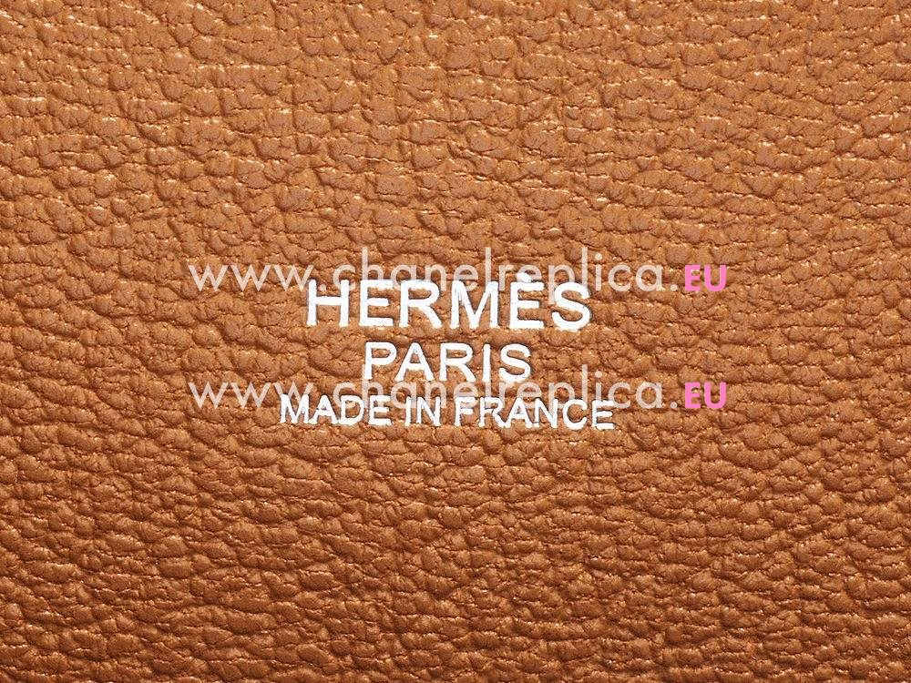 Hermes Jysiere Cowhide 31cm Shoulder Bag Coffee(Silver) H1096DCS