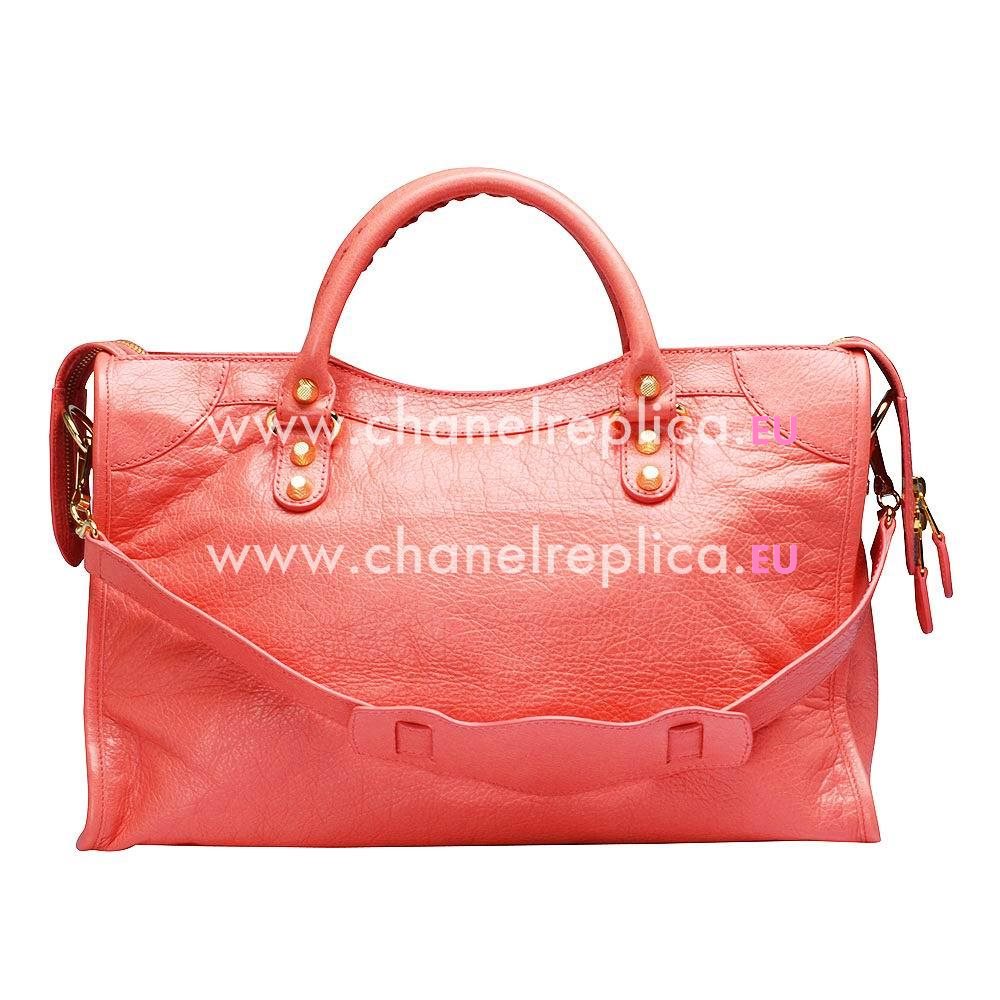 Balenciage City Lambskin Gold hardware Classic Bag Peach Pink B2055012