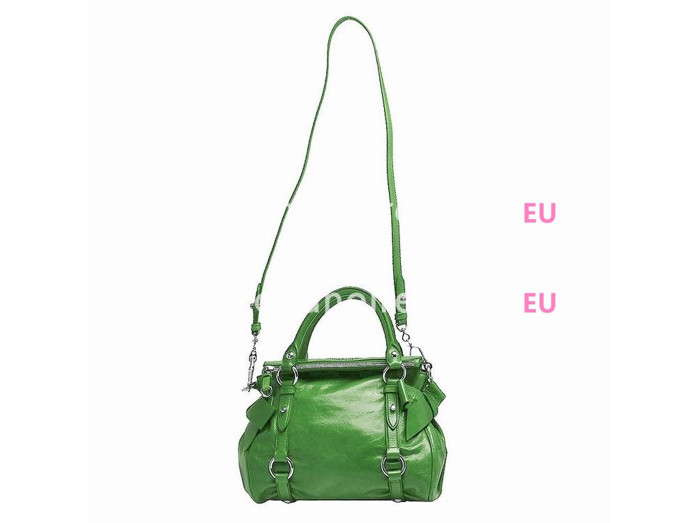 Miu Miu Vitello Lux Calfskin Bow Bag Green MU5665