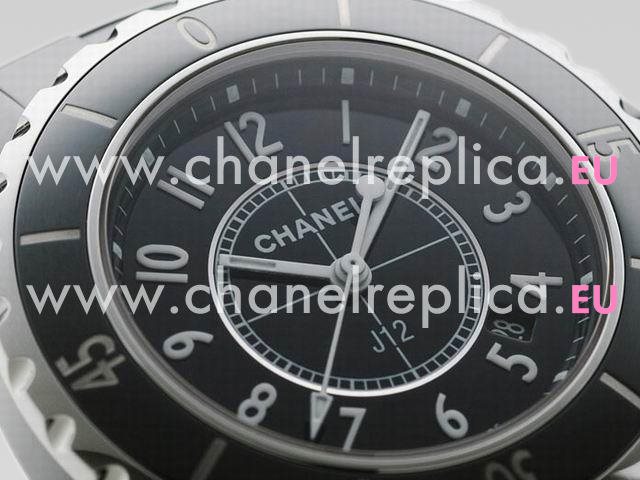 CHANEL J12 Black Dial Ceramic Quartz Watch In Black H0682