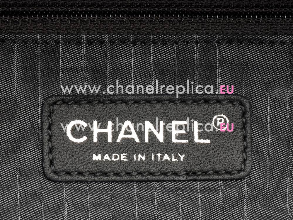 Chanel Distressed Calfskin Boston Bag Black A46264