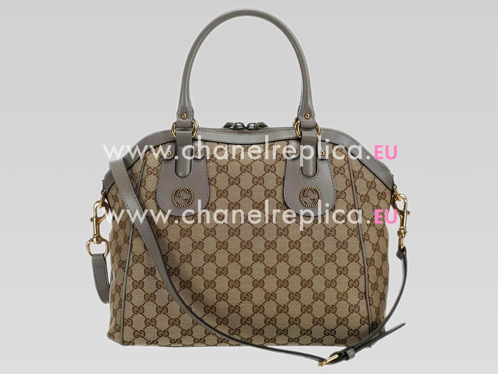 Gucci Scarlett Calfskin Leather Handbag In Gray G471035