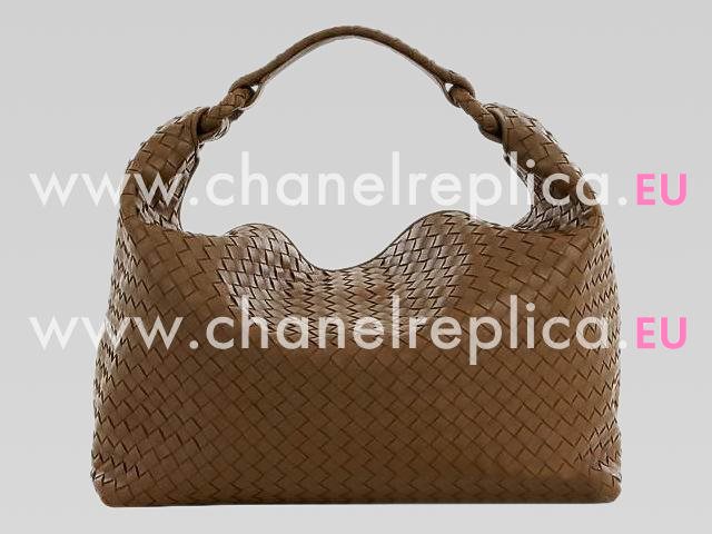 Bottega Veneta Nappa Weave Should Bag Deep Brown BV32185