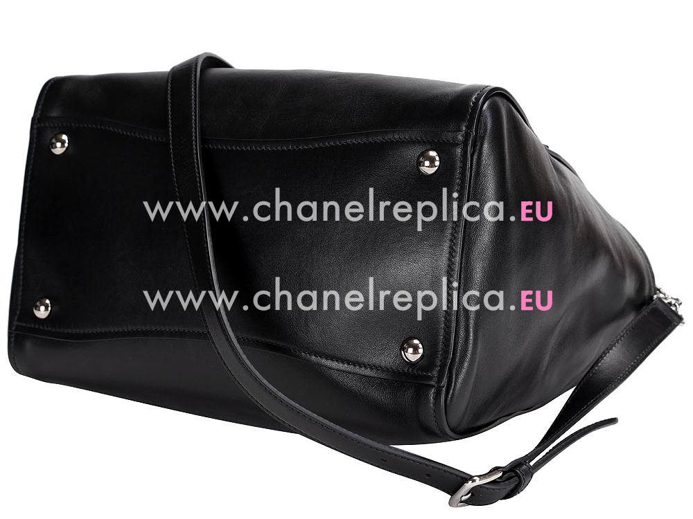 Miu Miu Vitello Calfskin With Studs Handbag In Black MIU534454