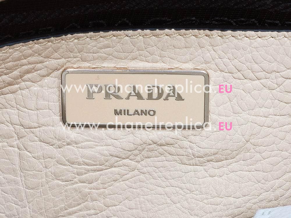 Prada Saffiano Glace Calfskin Triangle Logo Large Bag Link Pink PR524515