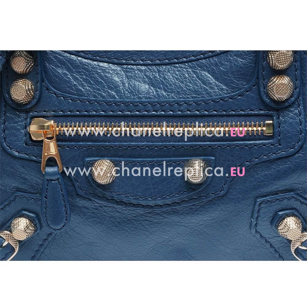 Balenciage City Lambskin Gold hardware Classic Mini Bag Blue B2055044