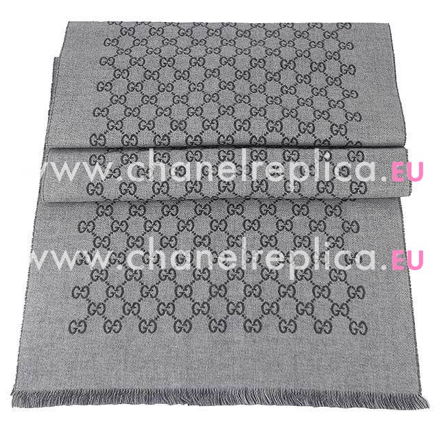 Gucci G Logo Wool Scarf Gray/Iron Gray G6102805