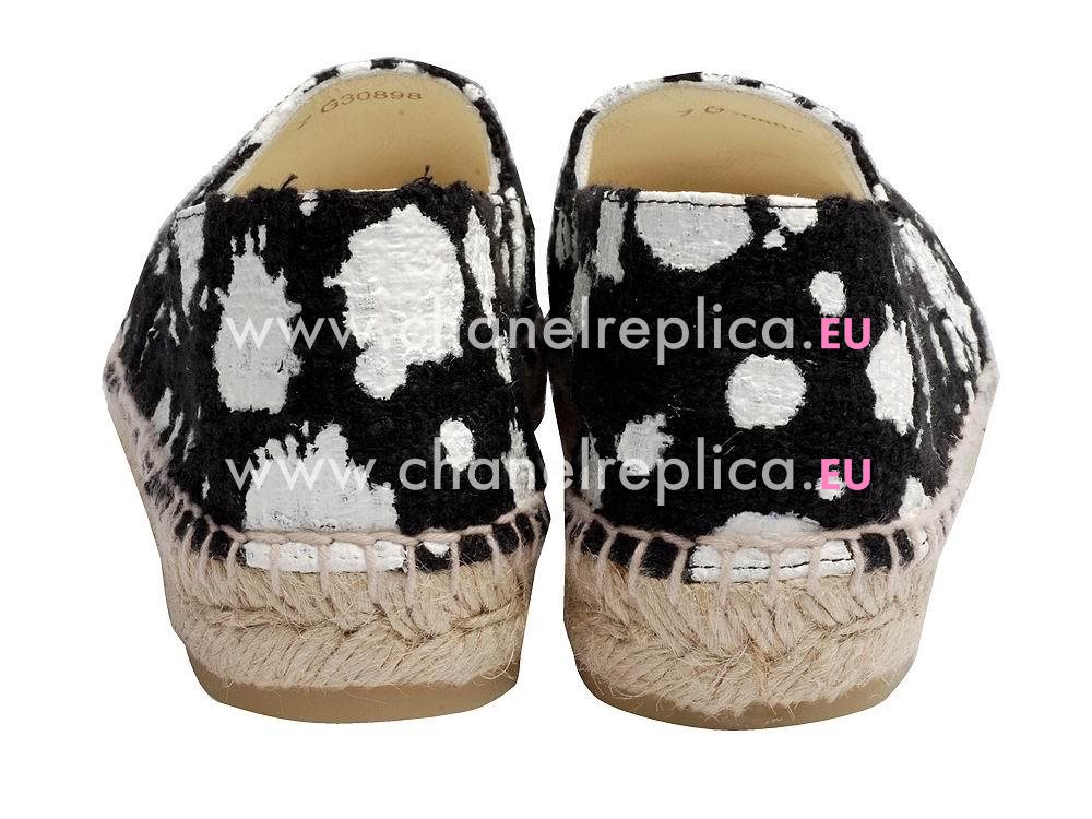 CHANEL CC Espadrilles Penelope Shoes Splash-ink Black/White G30898