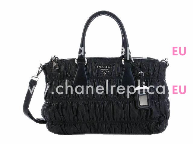 Prada Nappa Gaufre Lambskin Tote Bag Black P347828