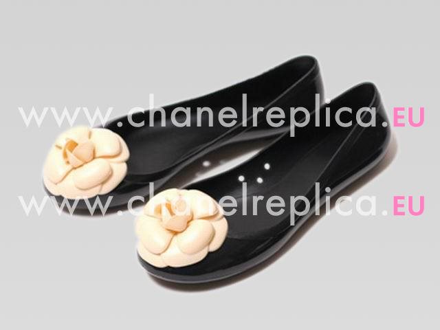 CHANEL CAMELLIA FLIP-FLOPS SANDAL IN BLACK 26725