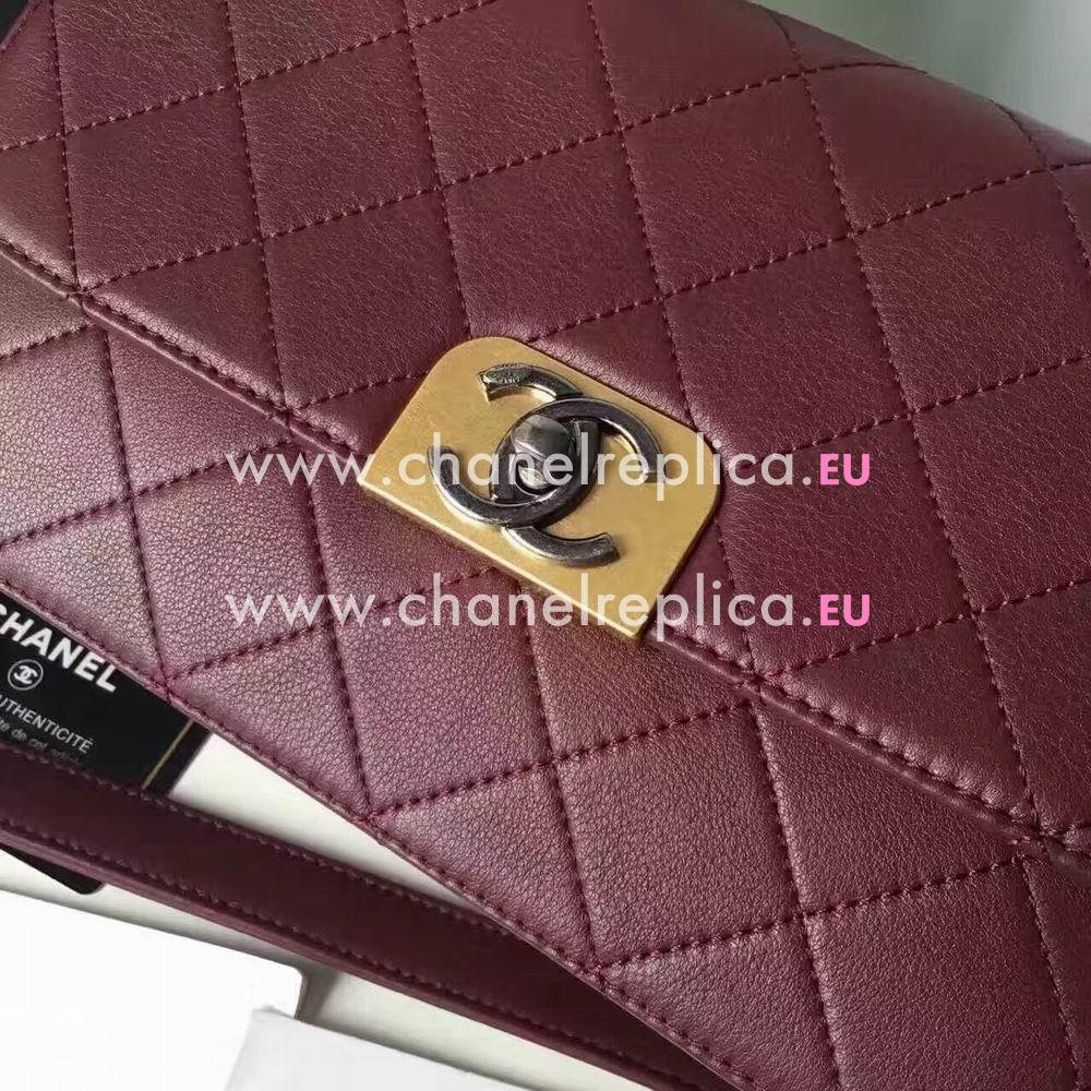 CHANEL Copper Hardware Baby Calfskin Bag in Burgundy C61210909