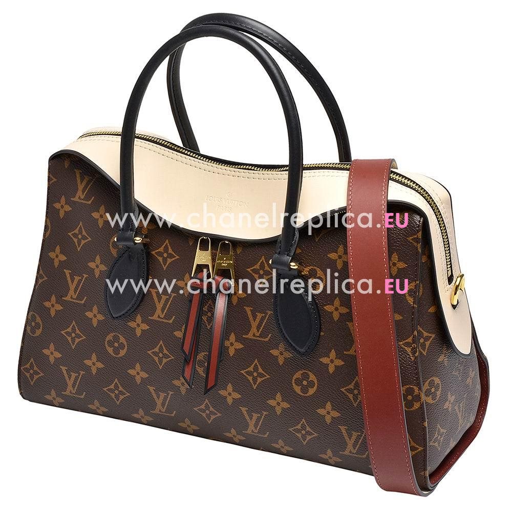 Louis Vuitton Monogram Canvas With Cowhide Leather Tuileries Creme M43571