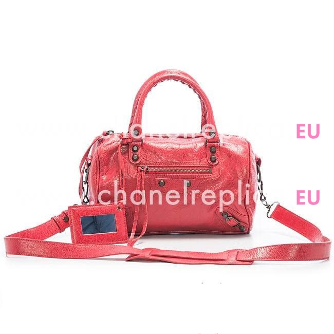 Balenciage Mini Twiggy Lambskin Aged Brass hardware Bag Ruby Red B5155859