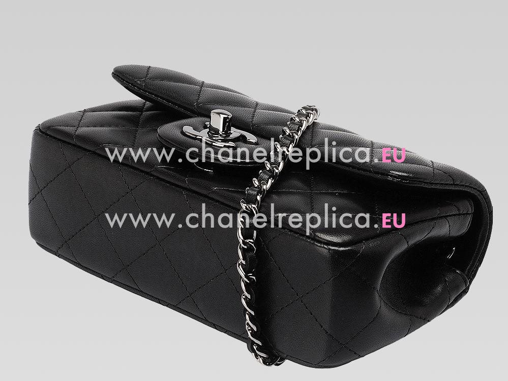 Chanel Lambskin CC Lock Mini Coco Bag Black Silver A47585